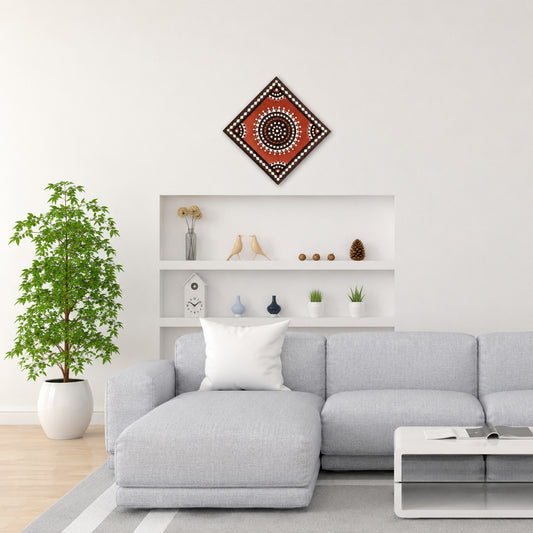 Lippan Kam (Mud Mirrorwork) - Hand Crafted Ethnic Wall Decor - SKU : 0369