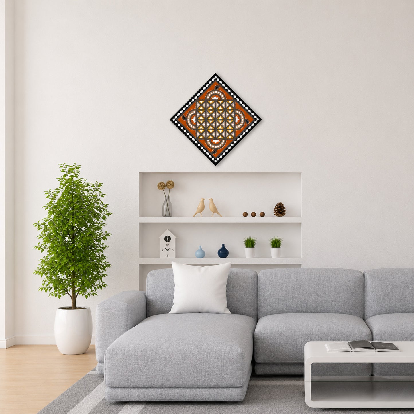Lippan Kam (Mud Mirrorwork) - Hand Crafted Ethnic Wall Decor - SKU : 0358