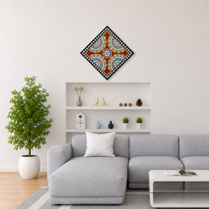Lippan Kam (Mud Mirrorwork) - Hand Crafted Ethnic Wall Decor - SKU : 0356