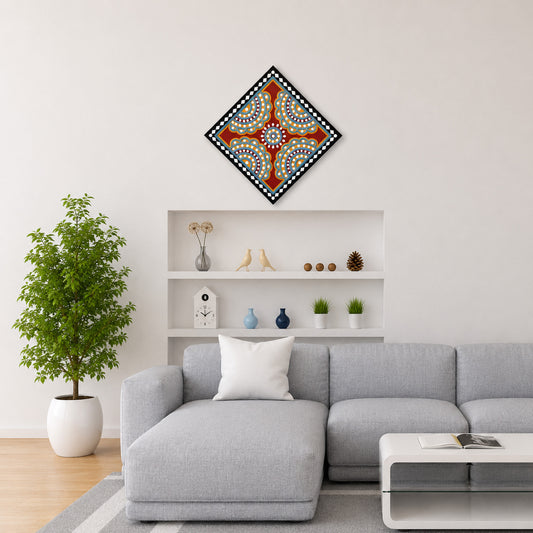 Lippan Kam (Mud Mirrorwork) - Hand Crafted Ethnic Wall Decor - SKU : 0356