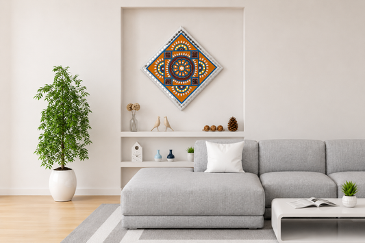 Lippan Kam (Mud Mirrorwork) - Hand Crafted Ethnic Wall Decor - SKU : 0306