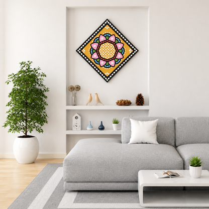 Lippan Kam (Mud Mirrorwork) - Hand Crafted Ethnic Wall Decor - SKU : 0347