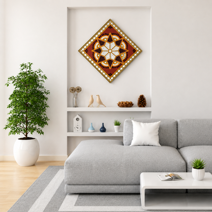 Lippan Kam (Mud Mirrorwork) - Hand Crafted Ethnic Wall Decor - SKU : 0322