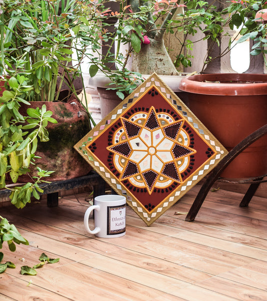 Lippan Kam (Mud Mirrorwork) - Hand Crafted Ethnic Wall Decor - SKU : 0322