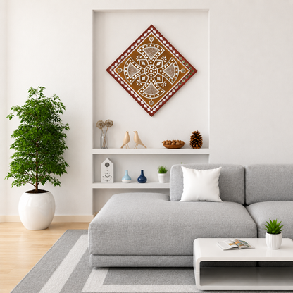 Lippan Kam (Mud Mirrorwork) - Hand Crafted Ethnic Wall Decor - SKU : 0321