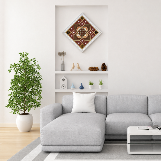 Lippan Kam (Mud Mirrorwork) - Hand Crafted Ethnic Wall Decor - SKU : 0319