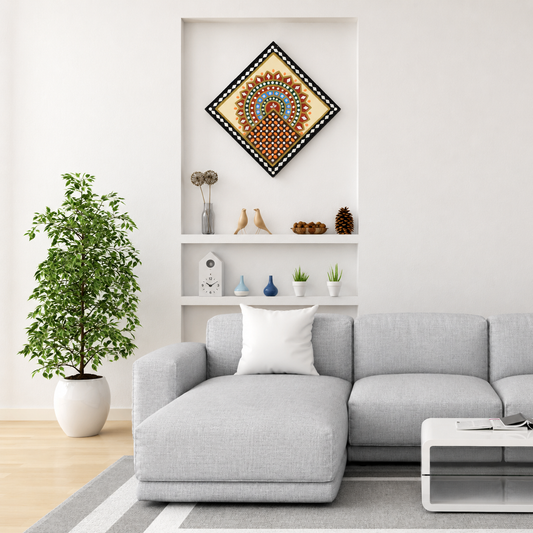 Lippan Kam (Mud Mirrorwork) - Hand Crafted Ethnic Wall Decor - SKU : 0346