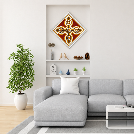 Lippan Kam (Mud Mirrorwork) - Hand Crafted Ethnic Wall Decor - SKU : 0345