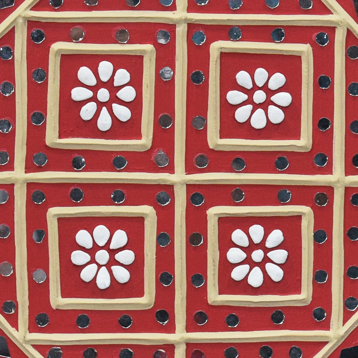 Lippan Kam (Mud Mirrorwork) - Hand Crafted Ethnic Wall Decor - SKU : 0281