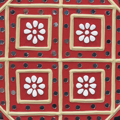Lippan Kam (Mud Mirrorwork) - Hand Crafted Ethnic Wall Decor - SKU : 0281