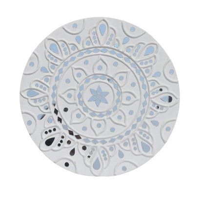 Traditional Kutch Handicraft Mud-Mirrorwork Lippan Kam Wall Art  (Water and Break Resistant) - Round (12 Inch Diameter)    -  SKU : LKT-0280