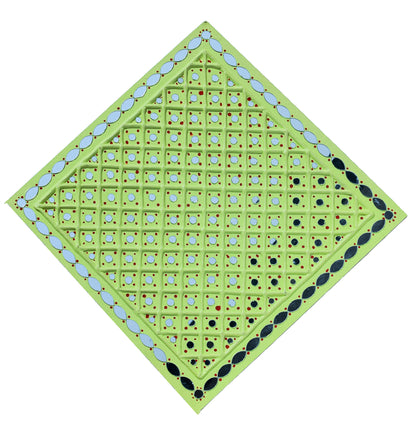 Traditional Kutch Handicraft Mud-Mirrorwork Lippan Kam Wall Art  (Water and Break Resistant) - Square (12 inch x 12 inch)    -  SKU : LKT-0285