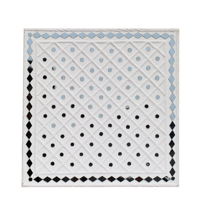 Traditional Kutch Handicraft Mud-Mirrorwork Lippan Kam Wall Art  (Water and Break Resistant) - Square (12 inch x 12 inch)    -  SKU : LKT-0287