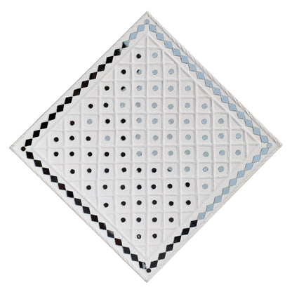 Traditional Kutch Handicraft Mud-Mirrorwork Lippan Kam Wall Art  (Water and Break Resistant) - Square (12 inch x 12 inch)    -  SKU : LKT-0287