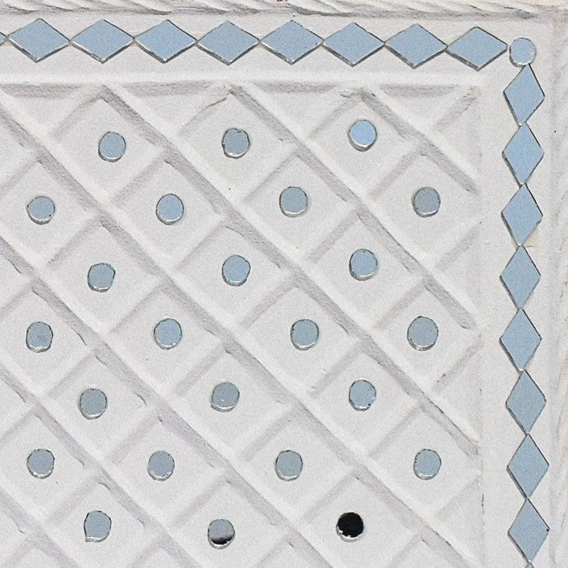 Traditional Kutch Handicraft Mud-Mirrorwork Lippan Kam Wall Art  (Water and Break Resistant) - Square (12 inch x 12 inch)    -  SKU : LKT-0287
