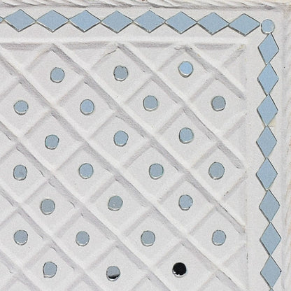 Traditional Kutch Handicraft Mud-Mirrorwork Lippan Kam Wall Art  (Water and Break Resistant) - Square (12 inch x 12 inch)    -  SKU : LKT-0287