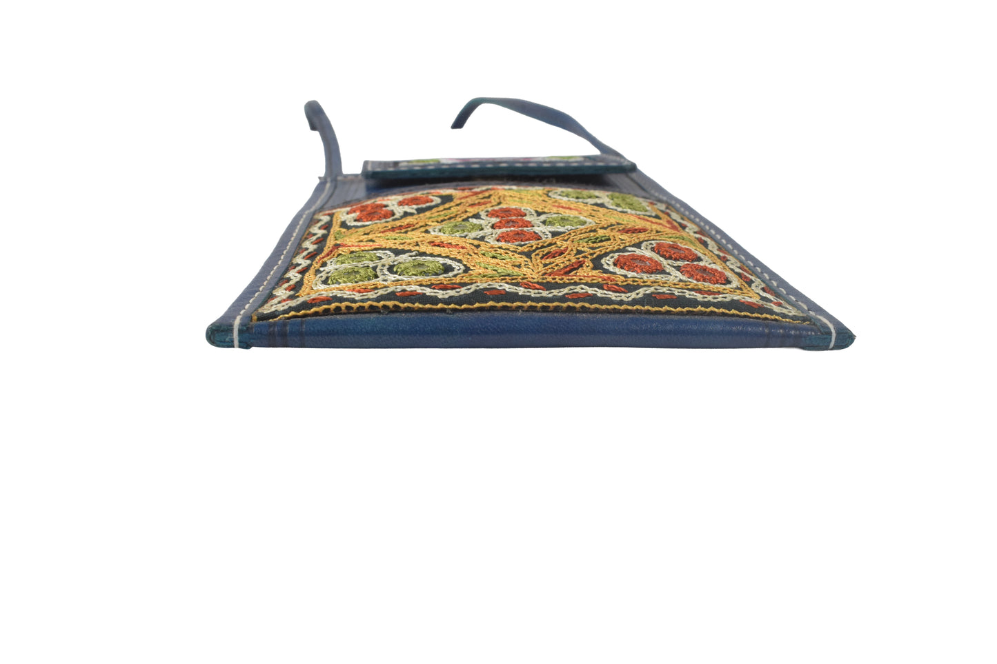 Ahir Work Pure Leather Leathercraft Hand Made Hand Embroidery Mobile Cover  - 21 cms Height x    -  SKU : AB31A01C