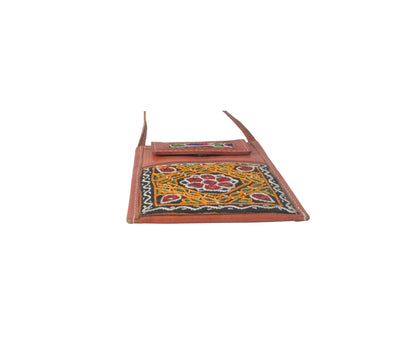 Ahir Work Pure Leather Leathercraft Hand Made Hand Embroidery Mobile Cover  - 21 cms Height x    -  SKU : AB31A01A