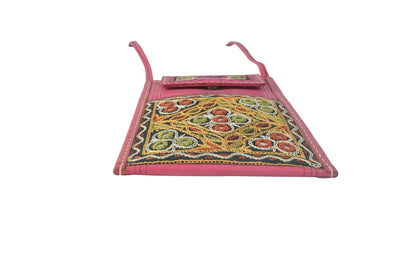 Ahir Work Pure Leather Leathercraft Hand Made Hand Embroidery Mobile Cover  - 21 cms Height x    -  SKU : AB31A01B
