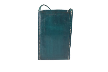 Ahir Work Pure Leather Leathercraft Hand Made Hand Embroidery Mobile Cover  - 21 cms Height x    -  SKU : AB31A01E