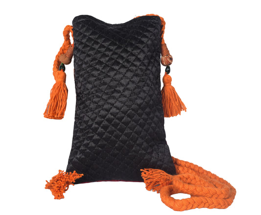 Ajrakh Mashru Silk Screen Print Hand Printed Mobile Cover  - 19 cms Height x    -  SKU : AB23201H