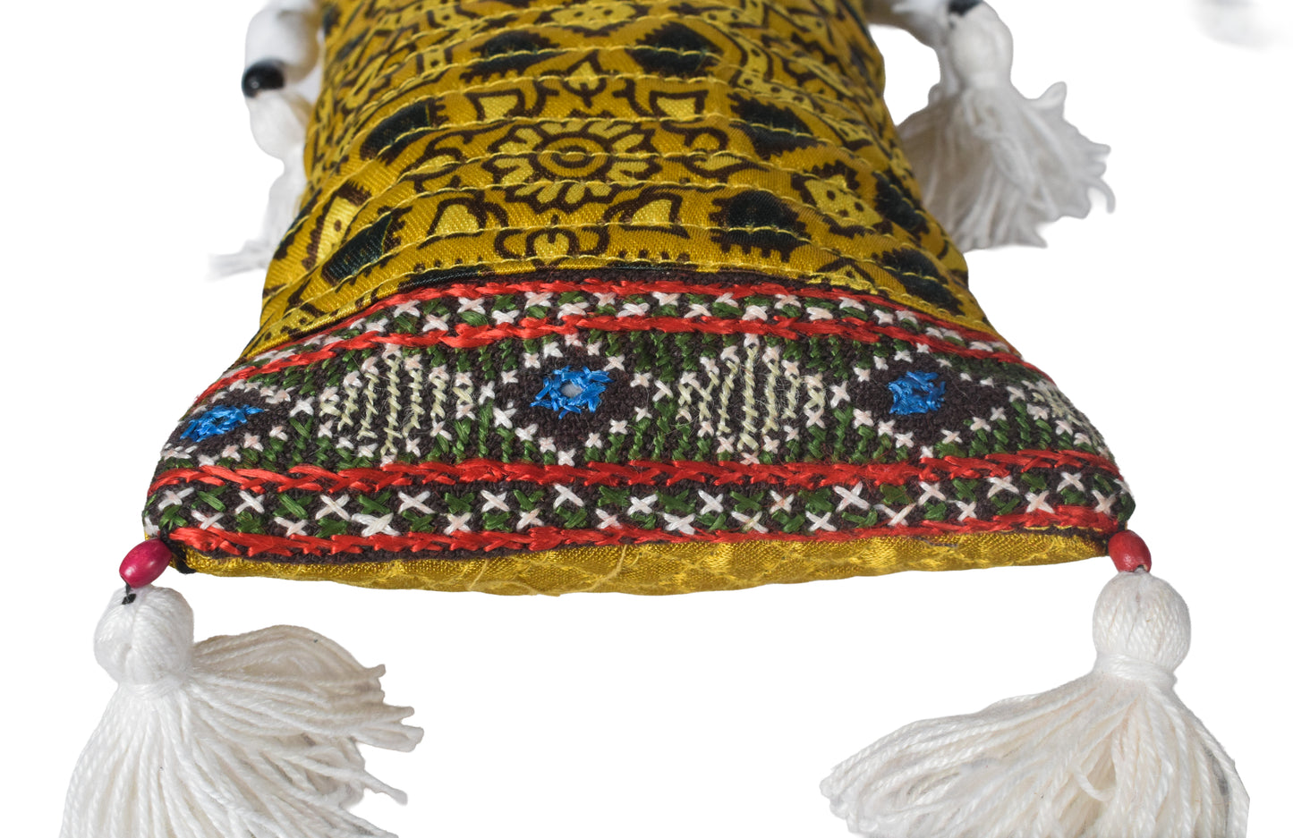 Ajrakh Mashru Silk Screen Print Hand Printed Mobile Cover  - 19 cms Height x    -  SKU : AB23201E