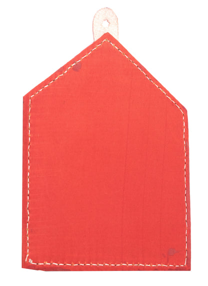 Punch Work Rexine Handcrafted Mirror Large - Hut - 32 cms Length   -  SKU : AH28516D