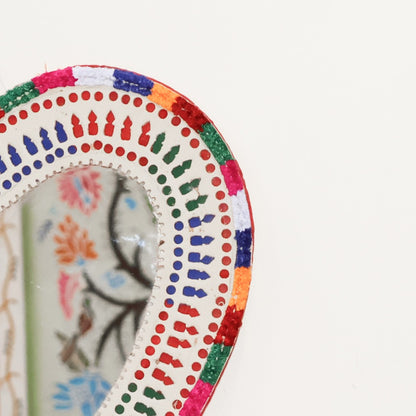 Punch Work Rexine Handcrafted Mirror Large - Heart - 29.5 cms Length   -  SKU : AH28520A