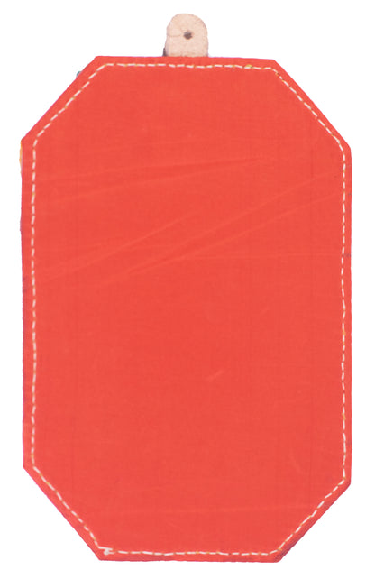 Punch Work Rexine Handcrafted Mirror Large - Rectangle Cut Corner with Oval Mirror - 31.5 cms Length   -  SKU : AH28521A