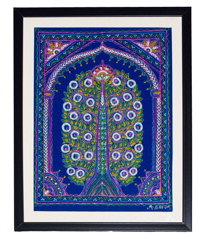 Rogan Painting Cotton Painting With Frame - 17 inch Length    -  SKU : AG01A01C