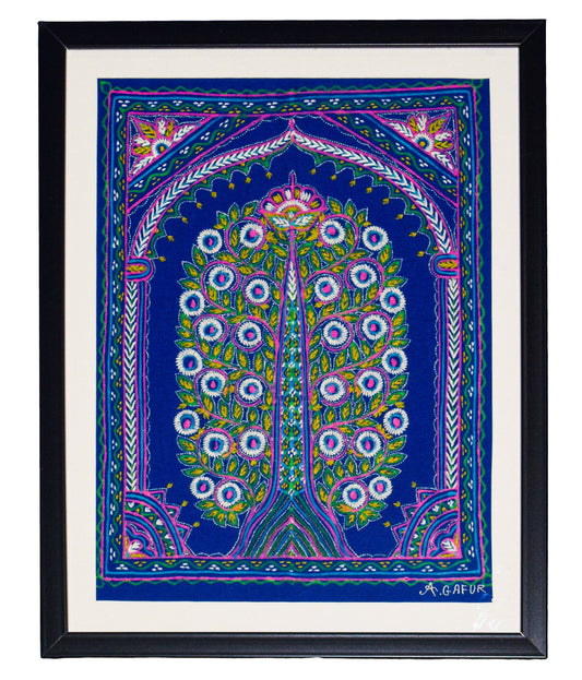 Rogan Painting Cotton Painting With Frame - 17 inch Length    -  SKU : AG01A01C