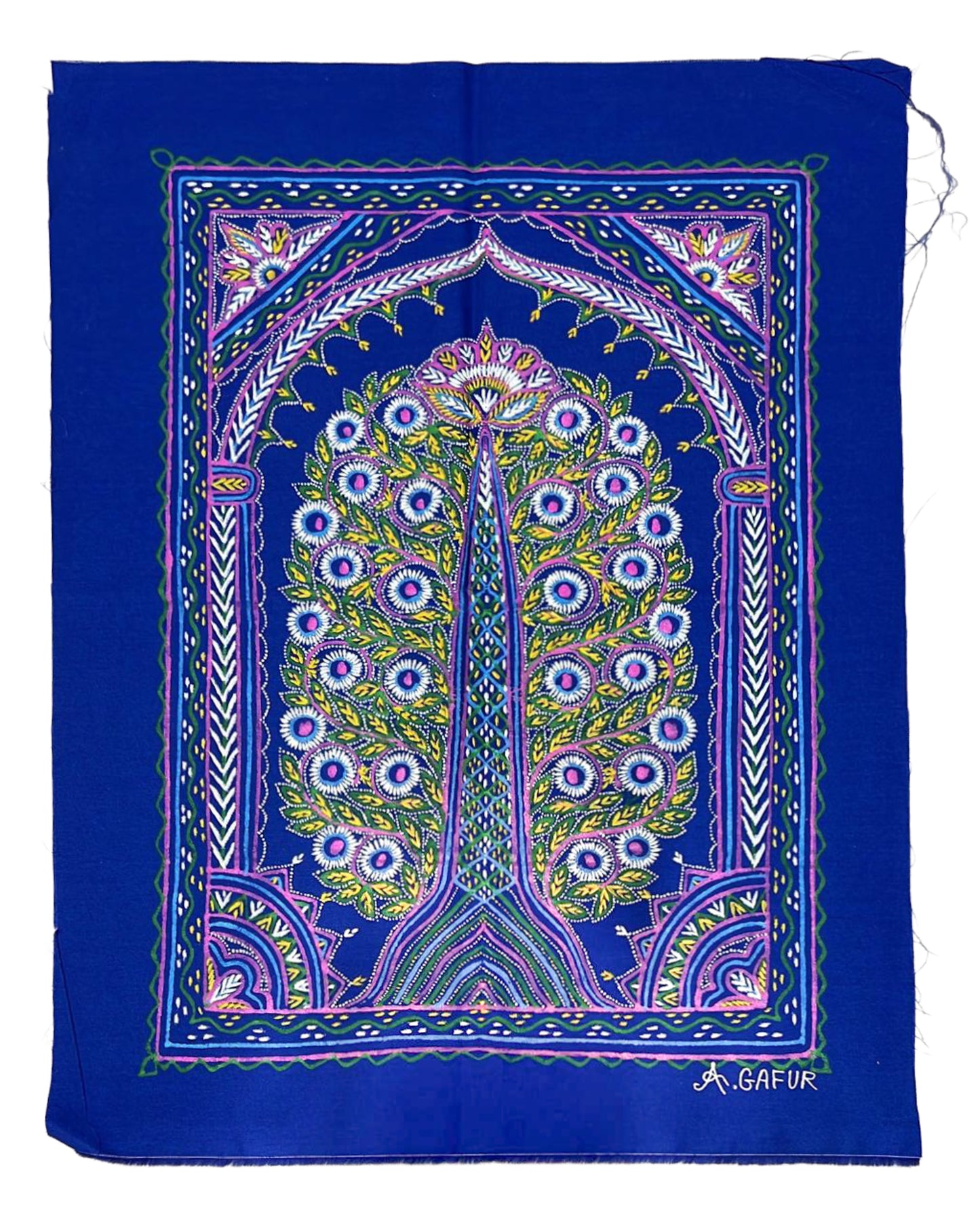 Rogan Painting Cotton Painting With Frame - 17 inch Length    -  SKU : AG01A01C