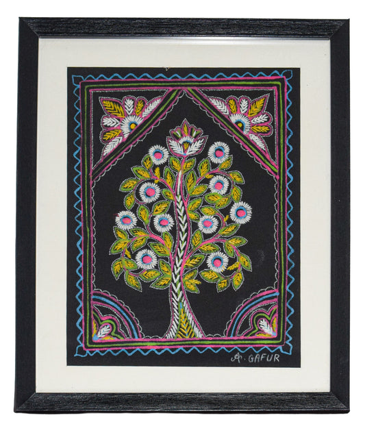 Rogan Painting Cotton Painting With Frame - 12 Inch Length    -  SKU : AG16B01D