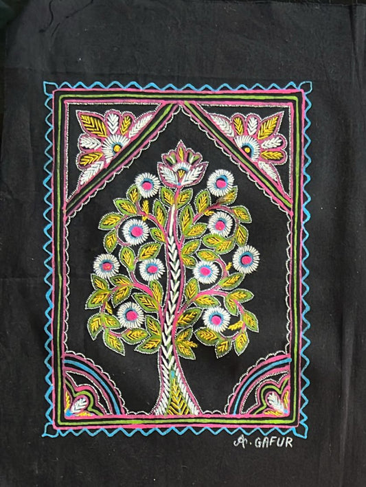 Rogan Painting Cotton Painting With Frame - 12 Inch Length    -  SKU : AG16B01D