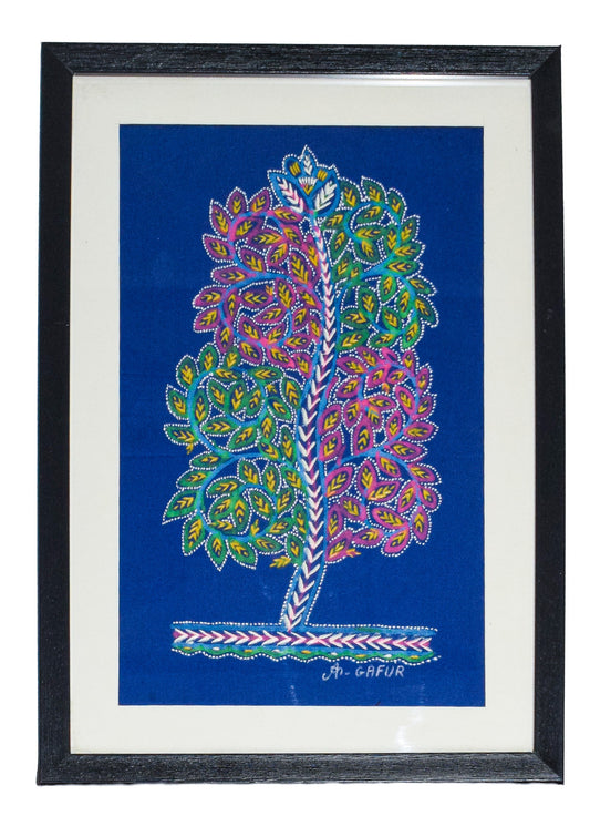 Rogan Painting Cotton Painting With Frame - 12 Inch Length    -  SKU : AG16B01A