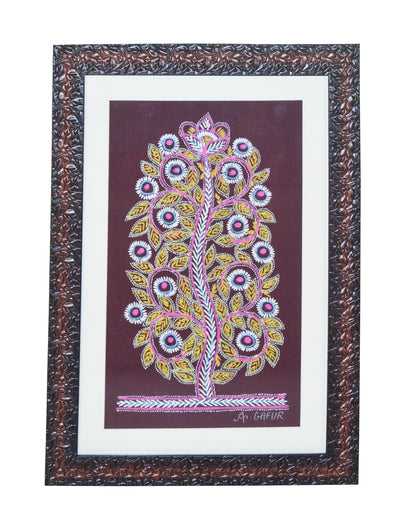 Rogan Painting Cotton Painting  With Frame  - 12 Inch Length    -  SKU : AG02A01A