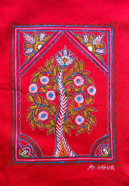 Rogan Painting Cotton Painting With Frame - 12 Inch Length    -  SKU : AG26C01A