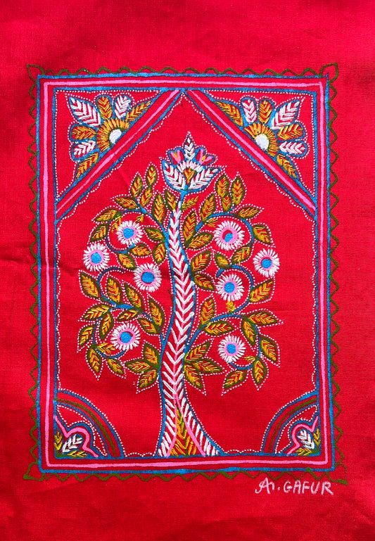 Rogan Painting Cotton Painting With Frame - 12 Inch Length    -  SKU : AG26C01A