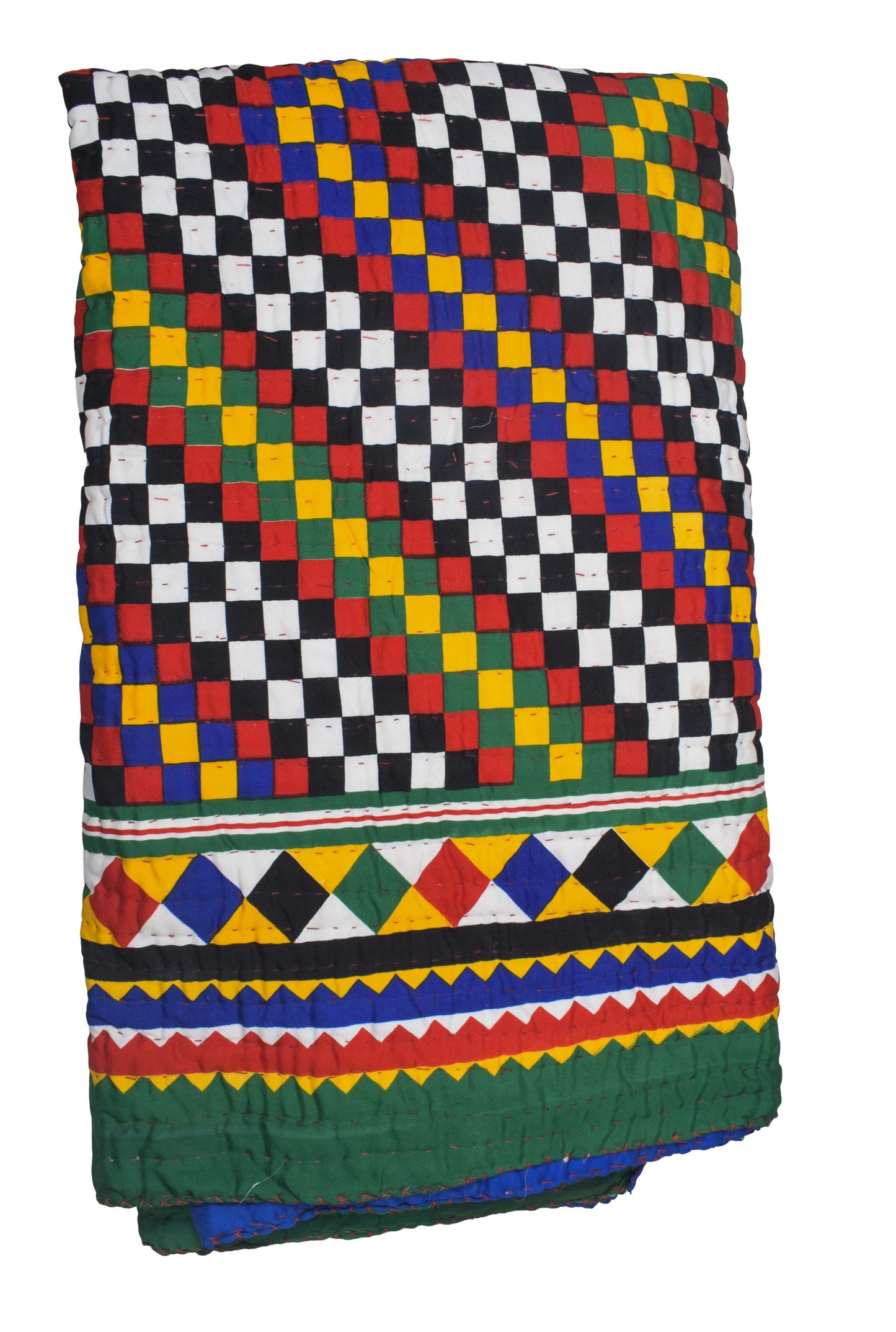 Printed Cotton Hand Stitched Quilt Bedspread Single - 2 Mtr Length    -  SKU : AH28523A