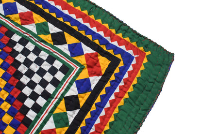 Printed Cotton Hand Stitched Quilt Bedspread Single - 2 Mtr Length    -  SKU : AH28523A