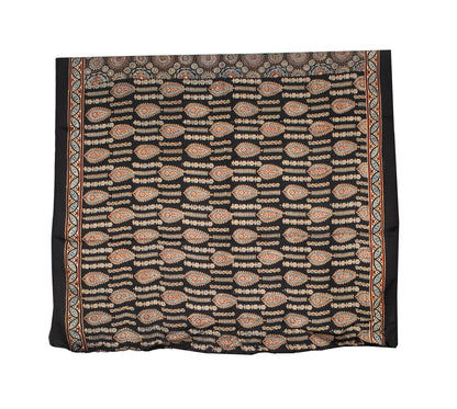 Ajrakh Modal Silk Natural Dye Hand Block Print Saree with Blouse Piece - 5.5 Mtr Length   -  SKU : AI18801P