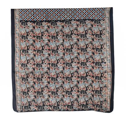 Ajrakh Modal Silk Natural Dye Hand Block Print Saree with Blouse Piece - 5.5 Mtr Length   -  SKU : SI03601H