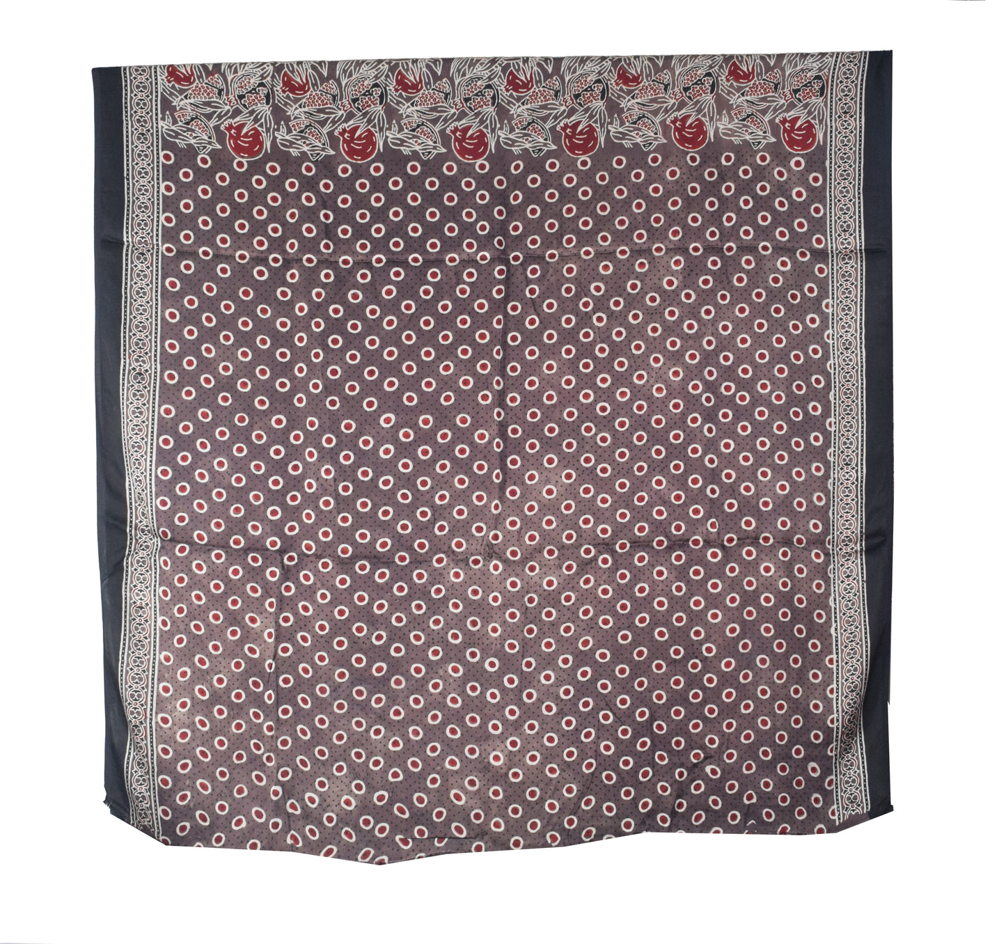 Ajrakh Modal Silk Natural Dye Hand Block Print Saree with Blouse Piece - 5.5 Mtr Length   -  SKU : SI03601R