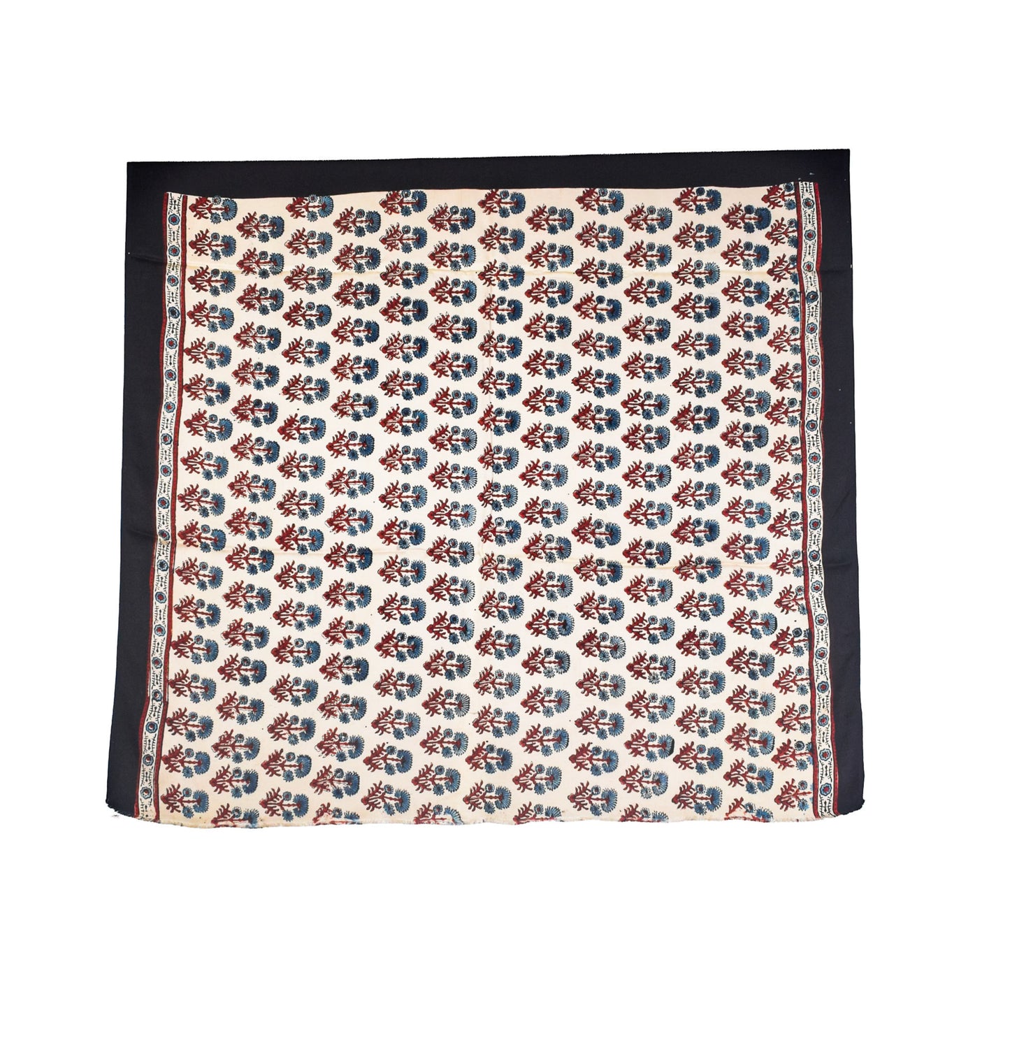 Ajrakh Modal Silk Natural Dye Hand Block Print Saree with Blouse Piece - 5.5 Mtr Length    -  SKU : AI27A01A