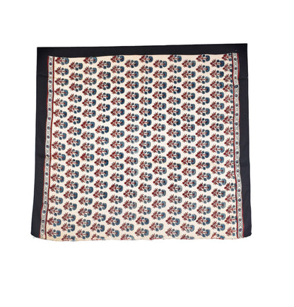 Ajrakh Modal Silk Natural Dye Hand Block Print Saree with Blouse Piece - 5.5 Mtr Length    -  SKU : AI27A01A