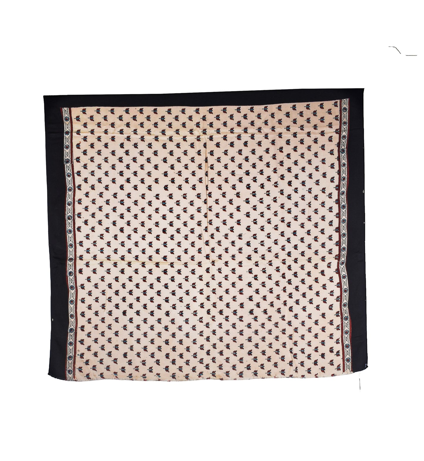 Ajrakh Modal Silk Natural Dye Hand Block Print Saree with Blouse Piece - 5.5 Mtr Length    -  SKU : AI27A01B