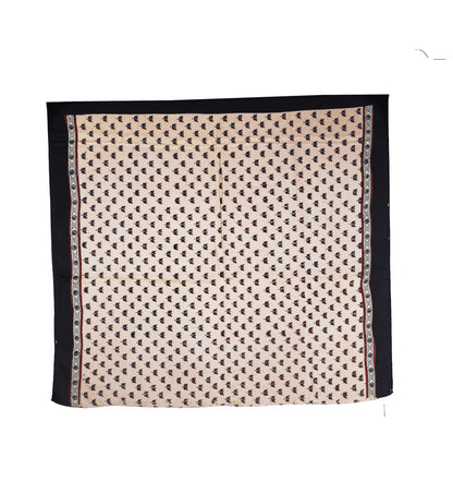 Ajrakh Modal Silk Natural Dye Hand Block Print Saree with Blouse Piece - 5.5 Mtr Length    -  SKU : AI27A01B