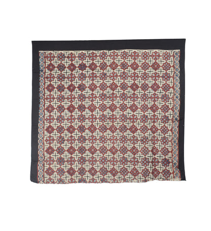 Ajrakh Modal Silk Natural Dye Hand Block Print Saree with Blouse Piece - 5.5 Mtr Length    -  SKU : AI27A01C
