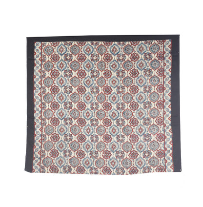 Ajrakh Modal Silk Natural Dye Hand Block Print Saree with Blouse Piece - 5.5 Mtr Length    -  SKU : AI27A01D