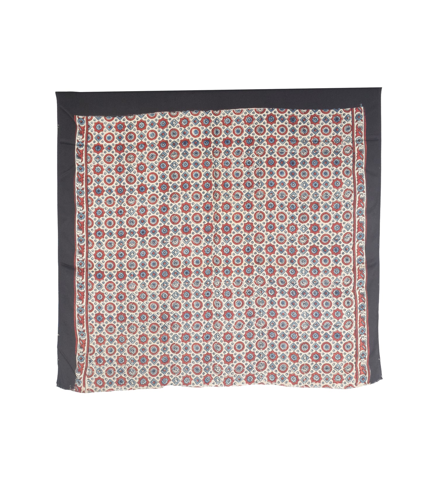 Ajrakh Modal Silk Natural Dye Hand Block Print Saree with Blouse Piece - 5.5 Mtr Length    -  SKU : AI27A01E